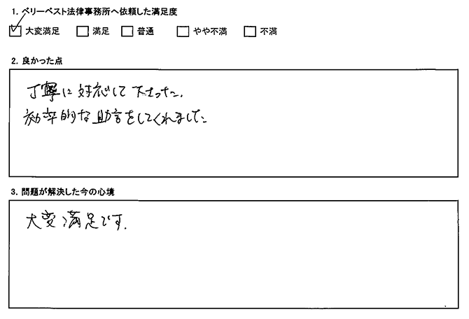 効率的な助言をしてくれました